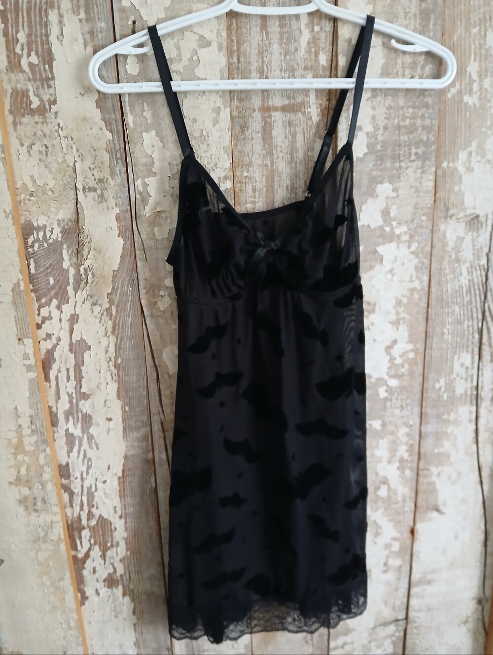 (2/20$)Black Lace Slip Nightdress - GOTHIC Women Intimates- Bsts Pattern